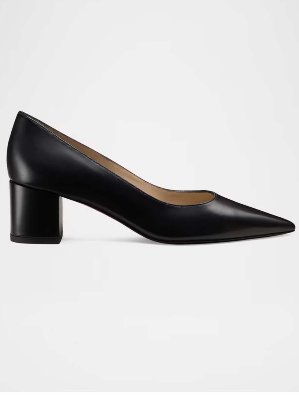 Stuart Weitzman Black Pointed-Toe Block Heel Pumps